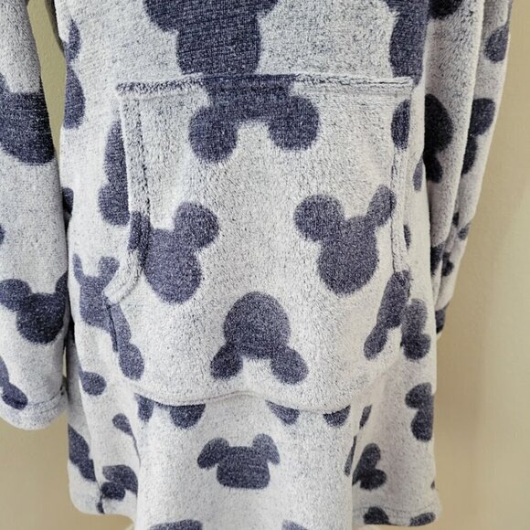 Disney Mickey Mouse Lounge Hoodie Fleece Sweatshirt Robe Blue Size Small - Picture 11 of 14